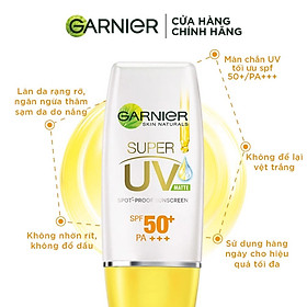 [GARNIER] Kem Dưỡng Chống Nắng Kiềm Dầu Và Sáng Da Hoàn Hảo Chứa SPF 50+ PA+++ Bright Complete Super UV Matte 30ML/15ML