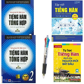 Download sách Combo Tiếng hàn tổng hợp dành cho người việt nam 2- bản mới 2019, in thường ( Tập 2+bài tập 2) + Tập viết tiếng hàn + Tự học tiếng hàn dành cho người bắt đầu + Tặng kèm bút bi 4 màu diêu đẹp