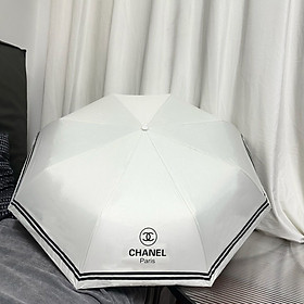 Mua Dù Che Nắng Gập Đôi  Màu Trắng Đen Phong Cách Hepburn Chanel Tay Cầm Thẳng