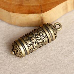 MÓC KHOÁ KINH LUÂN KHẮC LỤC TỰ OM MANI PADME HUM KÈM CHÚ VĂN TÂY TẠNG bằng đồng