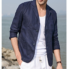 Áo vest blazer Linen nam dáng chuẩn công sở, chất vải linen tự nhiên mềm mại Haint Boutique Bz06
