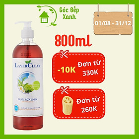 Nước Rửa Chén Hữu Cơ Layer Clean - Hương Qủa Hồng, Thể Tích: 800ml