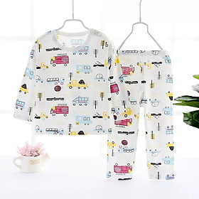 Bộ Quần Áo dài Bé Trai, Bé Gái Cotton Tre Mặc Mùa Thu, Nẳm Điều Hòa