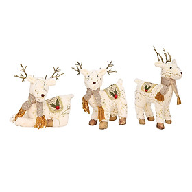 3 Pieces Elk Ornament Hotel Shopping Mall Window Party Decor Collectibles