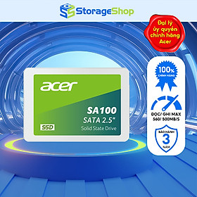 Mua Ổ cứng SSD Acer SA100 SATA lll dung lượng tối đa 1.92TB tốc độ đọc tối đa 560 MB/s - Hàng chính hãng