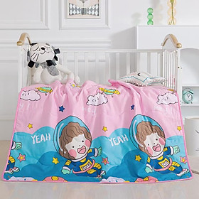 Chăn Cotton Đũi Trẻ Em 1M1x1M35 Mền Bé Phi Hành Gia Luôn Được Các Bé Yêu Thích - Tặng 10 chiếc chun