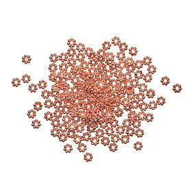 100 Pieces Rosegold Snowflake Alloy Spacer Beads Daisy Flower Beads Jewelry Findings Accessories for Bracelet Necklace Earring Jewelry Making, 6mm / 5mm Diameter