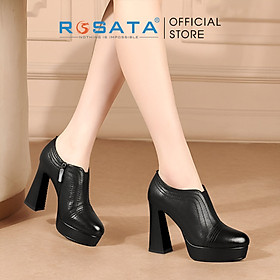 Boots thời trang nữ da lì viền chỉ nổi ROSATA RO607 - 9p - HÀNG VIỆT NAM - BKSTORE
