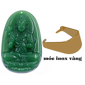 Mặt dây chuyền Phật Đại thế chí đá xanh 2.2 x 3.6cm ( size trung ) kèm móc inox, Phật bản mệnh