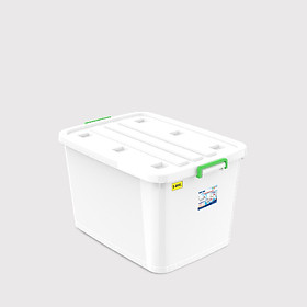 Thùng vuông 140 lít - có bánh xe Duy Tân 0214 (78.5 x 56 x 47 cm) giao quai màu ngẫu nhiên thùng đựng thực phẩm đồ đa năng