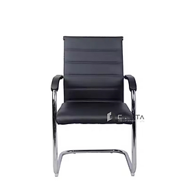 Mua Ghế phòng họp chân quỳ CV4603-P Nội thất Capta Ghế tiếp khách nệm PVC màu đen chân thép cố định tại tp hcm