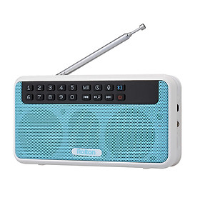 Loa Bluetooth không dây Rolton E500 6W Máy nghe nhạc âm thanh nổi HiFi Đài FM kỹ thuật số di động với màn hình LED đèn pin-Màu xanh dương