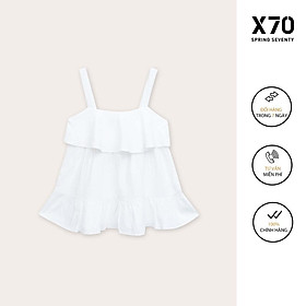 Áo Kiểu Nữ Thiết Kế Hai Dây Hoạ Tiết Bèo Nhún Xếp Tầng Thời Trang X70 - 00540029