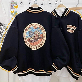 Hình ảnh Áo Khoác Nỉ Bomber Vòng Tròn Form Rộng Unisex Nam Nữ Ulzzang- Áo Khoác Nỉ Thu Đông