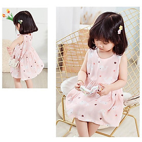 Váy cho bé gái, đầm bé gái lớn công chúa thời trang trẻ em lụa đũi mùa hè hàng QCCC loại đẹp mã HD001