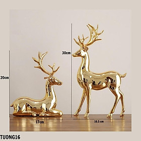 Mua Cặp Tượng hươu Vàng Decor Tân Cổ Điển Cao Cấp TUONG16