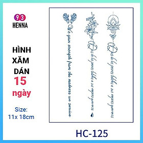 Hình Xăm Dán Tạm Thời Thảo Dược 15 Ngày mã KT125