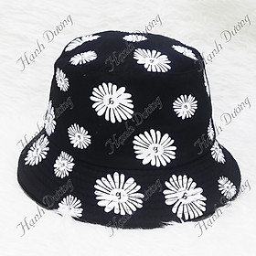 Mũ bucket nữ hoa cúc họa mi, nón tai bèo in hoa cúc dễ thương, chất vải kaki 2 lớp bền đẹp - Hạnh Dương