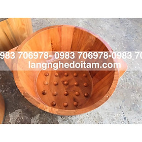 Chậu gỗ ngâm chân-gỗ pomu cao cấp+(tặng thảo dược ngâm chân)