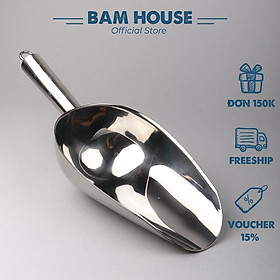 Dụng cụ xúc đá, xúc gạo và xúc đậu inox 304 Bam House sáng bóng cao cấp XD01 – Gia dụng bếp