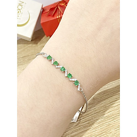 Lắc Tay Đính Đá Emerald thiên nhiên - MOON Jewelry