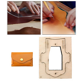 Card Bag Templates Leather Wallet Template Wood Coin Purse Folded Card Holder DIY Making Stencil Leather Cutting Dies Card Holder Templates