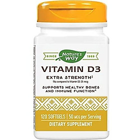 Nature's Way Premium Quality Vitamin D3, 50 mcg per serving, for Bones & Immunity, 120 Count