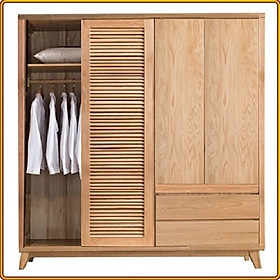 Mua Tủ quần áo gỗ sồi Tundo 2 cánh lùa 2 cánh mở  200 x 60 x 200 cm