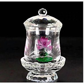 Mua Chén nước  thờ fa lê   ly nước cúng Phật có đế và nắp ( nhiều mẫu ) KH8299