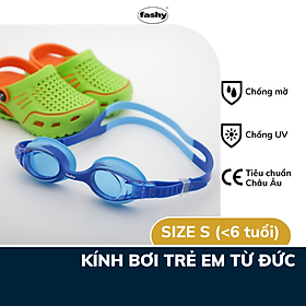 Kính bơi trẻ em 100% nhập khẩu từ Đức, thương hiệu Fashy dòng Spark I, đạt tiêu chuẩn Châu Âu, chống mờ, chống tia UV, size S thiết kế thời trang dành cho bé trai, bé gái dưới 6 tuổi