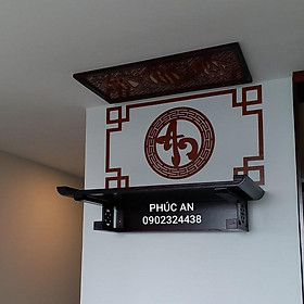 Mua Bàn thờ treo tường loại to lớn size 88 - 48 để thờ gia tiên hoặc thờ tam thế phật  giao đầy đủ y như hình Sơn La