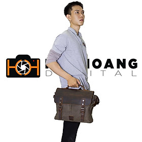 Hình ảnh Túi đựng máy ảnh vải Leather da chống thấm nước DG079 | màu rêu