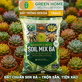 Mua Đất Trồng Sen Đá GreenHome  Soil Mix BA  Bao 15dm3 ~ 6kg  Trộn Sẵn  70% Đá Khoáng  Thoát Nước Tốt
