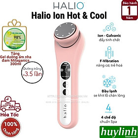 Máy massage đẩy tinh chất dưỡng trắng Halio Ion Hot & Cool - Tặng Gel dưỡng ẩm nha đam Milaganics 300ml - Hàng chính hãng