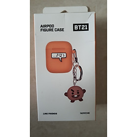 HỘP AIRPODS FIGURE CASE  CÓ KEYRING BT21 LINE AND FRIEND -HÀNG CHÍNH HÃNG