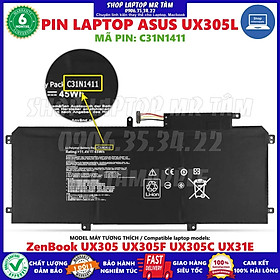 Pin Laptop ASUS UX305L (C31N1411)  - 6 CELL - Asus ZenBook UX305 U305LA UX305CA UX305UA UX305FA