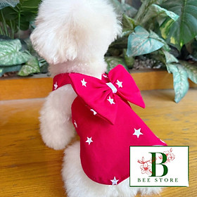 Đầm yếm váy đỏ từ 1-8kg cho thú cưng chó mèo