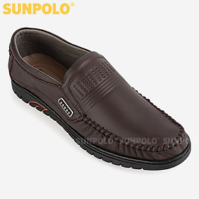 Giày Mọi Nam Da Bò SUNPOLO SU3028D - Đen