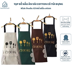 Mua Tạp Dề Nấu Ăn Vải Cotton Có Túi Đựng & Khăn Lau Tay Chống Thấm Nước - Dễ Dàng Vệ Sinh  Tiện Lợi - HÀNG CHÍNH HÃNG MINIIN