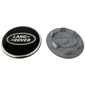 Logo chụp mâm, ốp lazang bánh xe ô tô Land Rover 62mm - MÀU ĐEN-NỀN XANH LÁ