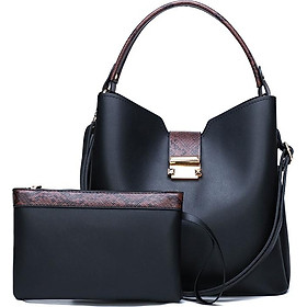 Bộ 2 Túi Xách Nữ Da PU Thời Trang 5134 (gồm Túi Xách và Túi Clutch Cầm Tay)