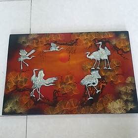 Mua Tranh sơn mài Tùng Hạc hàng xuất khẩu 40x60 cm trang trí nhà cửa  quà tặng tân gia  khai trương ý nghĩa
