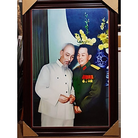 TRANH IN DẦU - BÁC HỒ & BÁC GIÁP