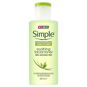Simple Kind To Skin Facial Toner Soothing 200ml