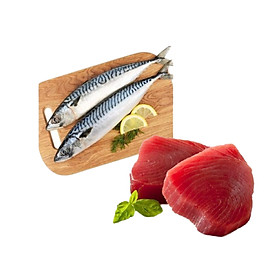Combo: 1kg cá saba nhật  + 500gr cá ngừ cắt lát