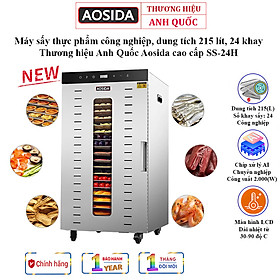 Mua Máy sấy thực phẩm công nghiệp  dung tích 215 lít  24 khay Thương hiệu Anh Quốc Aosida cao cấp SS-24H - Hàng Nhập Khẩu