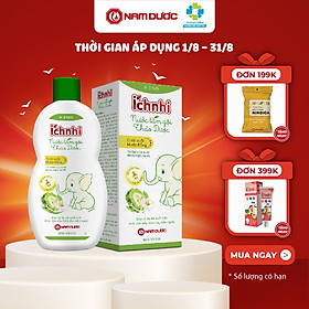Nước tắm gội thảo dược Ích Nhi lọ 230ml (0-3 tuổi) bảo vệ bé suốt 24h ngừa rôm sảy, hăm da, mẩn ngứa