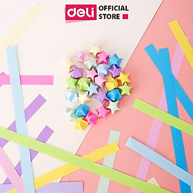 Hình ảnh Review 1000 tờ giấy gấp sao nhiều màu Deli - làm quà tặng, origami lucky star paper - 74834/74835