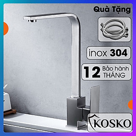 Vòi nước rửa chén KOSKO inox 304, vòi rửa chén bát thân dẹt phù hợp với nhiều loại bồn rửa chén và chậu rửa bát chén khác nhau