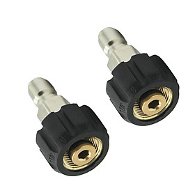 2 Pieces Pressure Washer Quick Release Female M22/14 to 1/4 Male Plug Brass